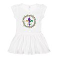 thumbnail image 1 of Inktastic Mardi Gras Fleur De Lis Beads Girls Toddler Dress, 1 of 5
