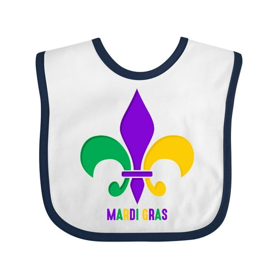 Inktastic Mardi Gras Fleur De Lis Girls Baby Bib