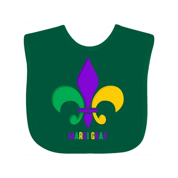 Inktastic Mardi Gras Fleur De Lis Girls Baby Bib