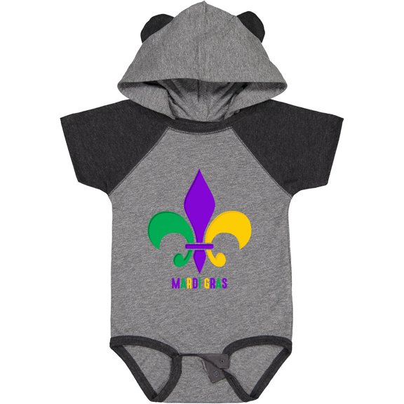 Inktastic Mardi Gras Fleur De Lis Girls Baby Bodysuit