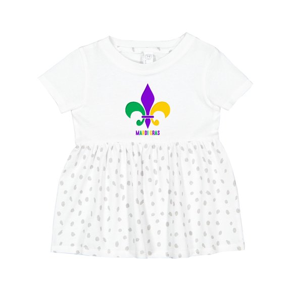 Inktastic Mardi Gras Fleur De Lis Girls Baby Dress