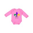 thumbnail image 1 of Inktastic Mardi Gras Fleur De Lis Girls Long Sleeve Baby Bodysuit, 1 of 4