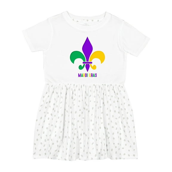 Inktastic Mardi Gras Fleur De Lis Girls Toddler Dress