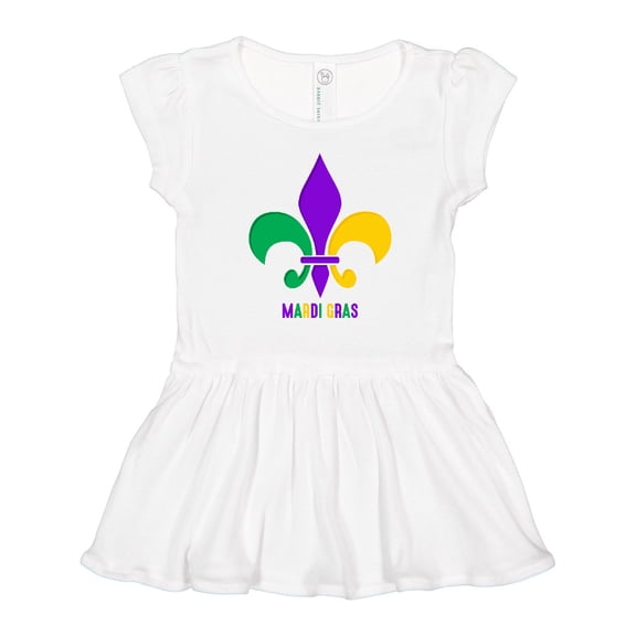 Inktastic Mardi Gras Fleur De Lis Girls Toddler Dress