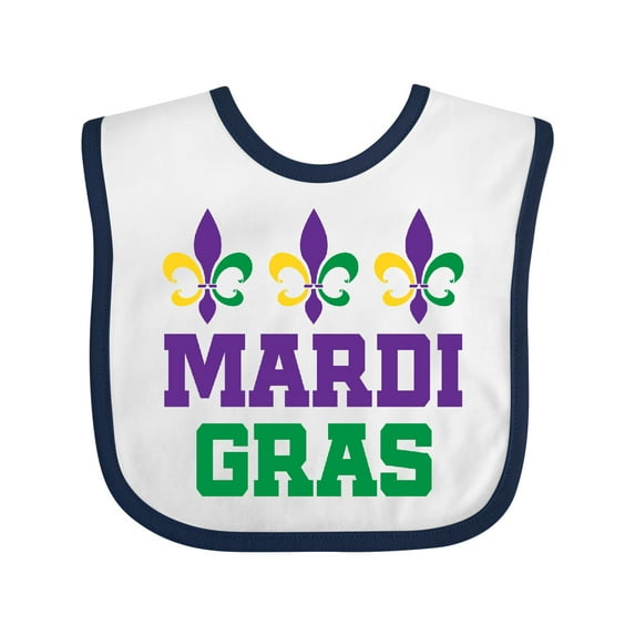 Inktastic Mardi Gras Fleur De Lis Trio Boys or Girls Baby Bib