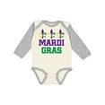 thumbnail image 1 of Inktastic Mardi Gras Fleur De Lis Trio Boys or Girls Long Sleeve Baby Bodysuit, 1 of 5