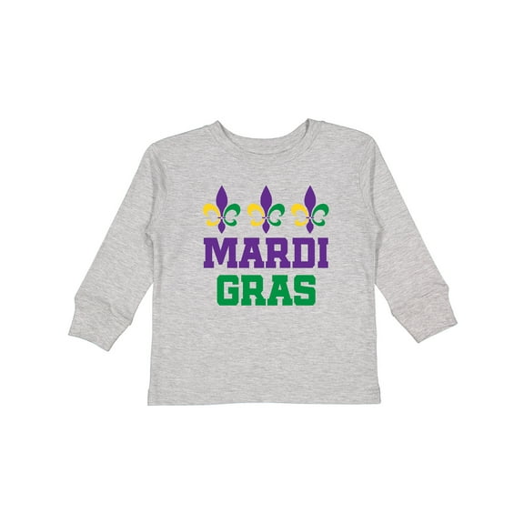 Inktastic Mardi Gras Fleur De Lis Trio Boys or Girls Long Sleeve Toddler T-Shirt