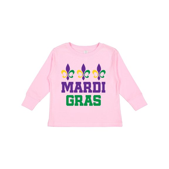 Inktastic Mardi Gras Fleur De Lis Trio Boys or Girls Long Sleeve Toddler T-Shirt