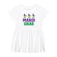 thumbnail image 1 of Inktastic Mardi Gras Fleur De Lis Trio Girls Baby Dress, 1 of 5