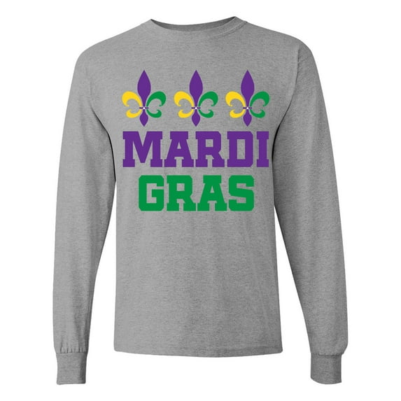 Inktastic Mardi Gras Fleur De Lis Trio Long Sleeve T-Shirt