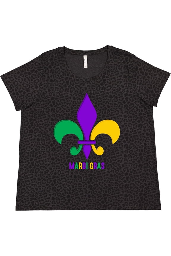 Mardi Gras Fleur De Lis Women's Plus Size T-Shirt