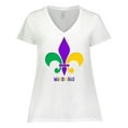 thumbnail image 1 of Inktastic Mardi Gras Fleur De Lis Women's Plus Size V-Neck T-Shirt, 1 of 5