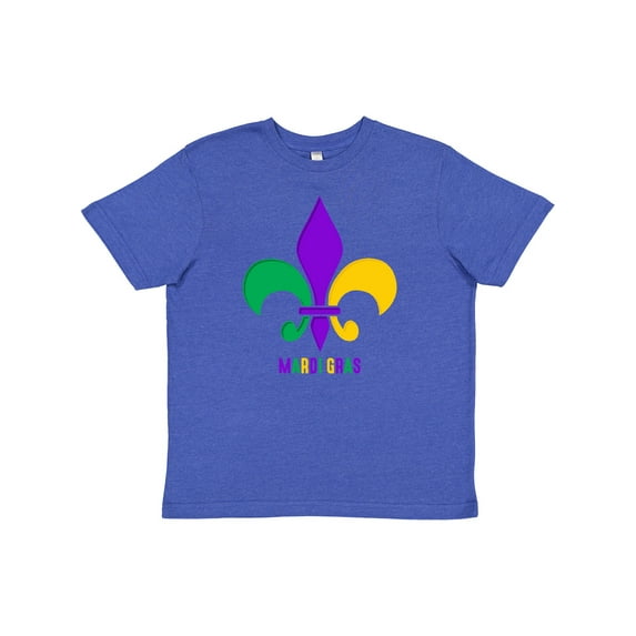 Inktastic Mardi Gras Fleur De Lis Youth T-Shirt