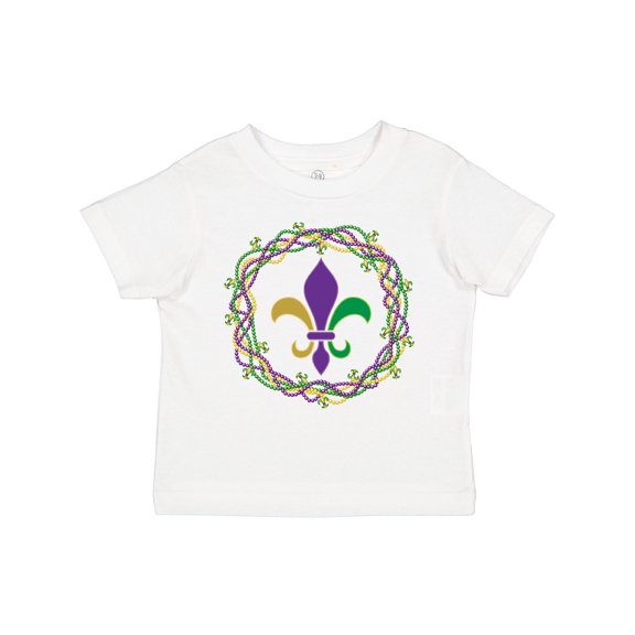 Inktastic Mardi Gras Fleur de Lis Beads Boys or Girls Toddler T-Shirt