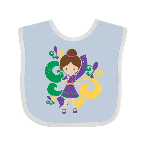 Inktastic Mardi Gras Girl Girls Baby Bib
