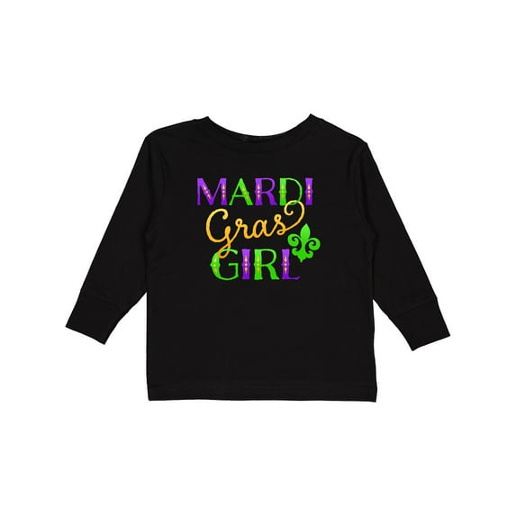 Inktastic Mardi Gras Girl Girls Long Sleeve Toddler T-Shirt