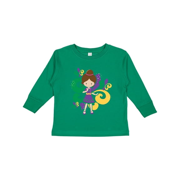 Inktastic Mardi Gras Girl Girls Long Sleeve Toddler T-Shirt