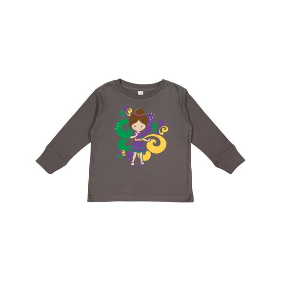Inktastic Mardi Gras Girl Girls Long Sleeve Toddler T-Shirt