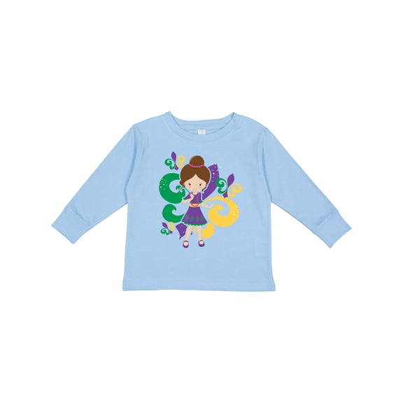 Inktastic Mardi Gras Girl Girls Long Sleeve Toddler T-Shirt