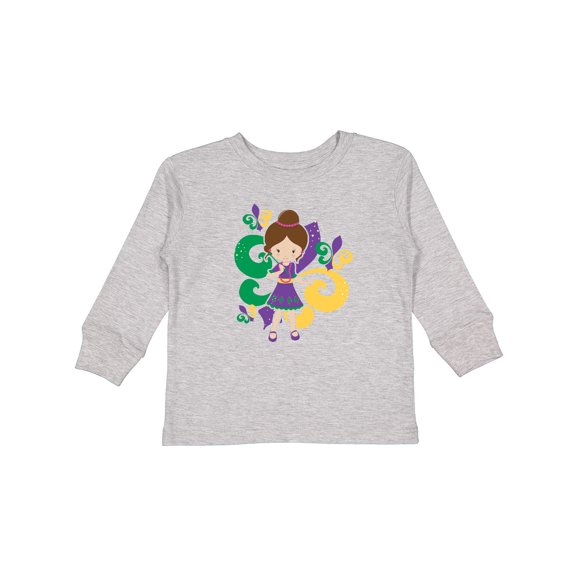 Inktastic Mardi Gras Girl Girls Long Sleeve Toddler T-Shirt