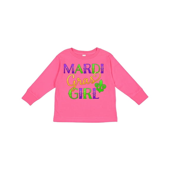 Inktastic Mardi Gras Girl Girls Long Sleeve Toddler T-Shirt