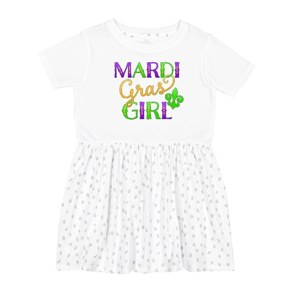 Inktastic Mardi Gras Girl Girls Toddler Dress