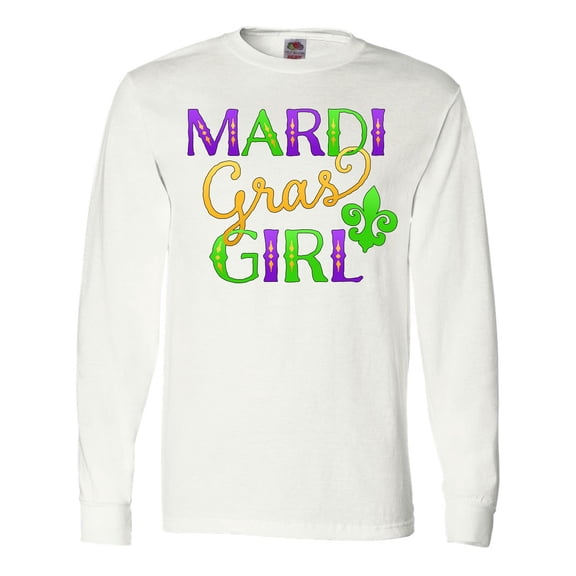Inktastic Mardi Gras Girl Long Sleeve T-Shirt