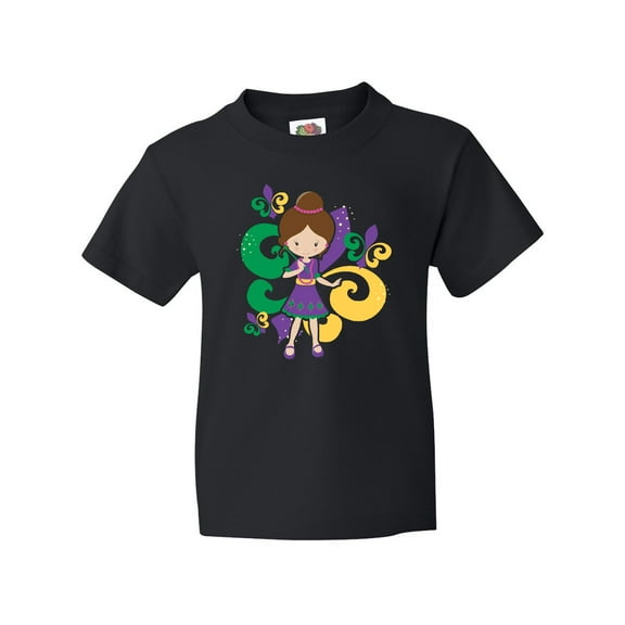 Inktastic Mardi Gras Girl Youth T-Shirt