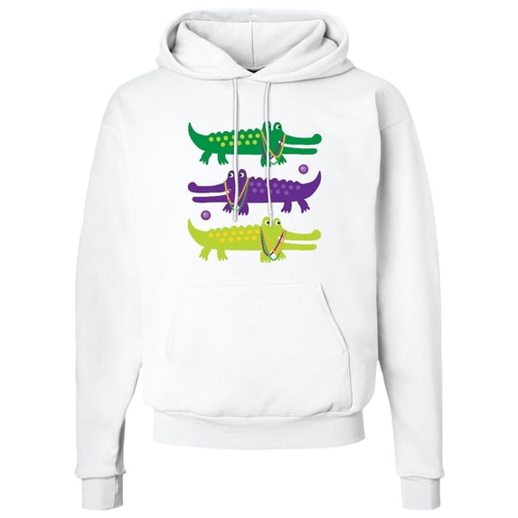 Inktastic Mardi Gras Holiday Alligators Adult Hoodie Sweatshirt