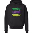 thumbnail image 1 of Inktastic Mardi Gras Holiday Alligators Adult Hoodie Sweatshirt, 1 of 4