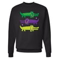 thumbnail image 1 of Inktastic Mardi Gras Holiday Alligators Adult Sweatshirt, 1 of 4