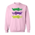 thumbnail image 1 of Inktastic Mardi Gras Holiday Alligators Adult Sweatshirt, 1 of 4