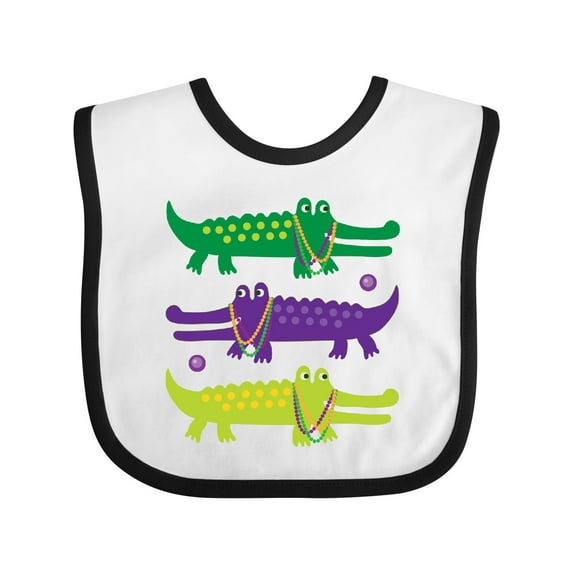 Inktastic Mardi Gras Holiday Alligators Boys or Girls Baby Bib