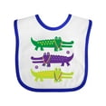 thumbnail image 1 of Inktastic Mardi Gras Holiday Alligators Boys or Girls Baby Bib, 1 of 4