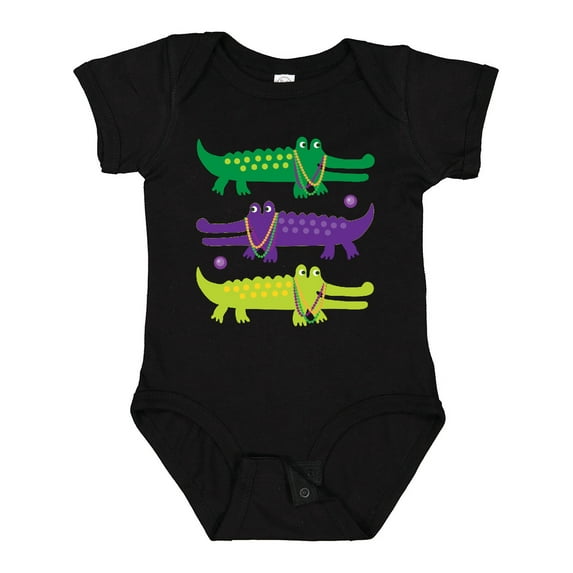 Inktastic Mardi Gras Holiday Alligators Boys or Girls Baby Bodysuit