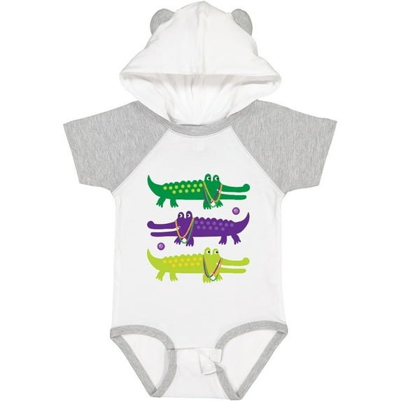 Inktastic Mardi Gras Holiday Alligators Boys or Girls Baby Bodysuit