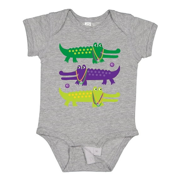 Inktastic Mardi Gras Holiday Alligators Boys or Girls Baby Bodysuit