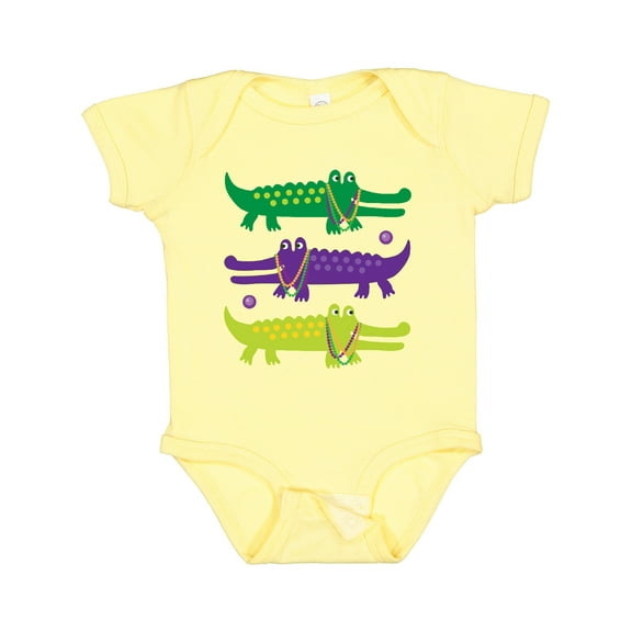 Inktastic Mardi Gras Holiday Alligators Boys or Girls Baby Bodysuit