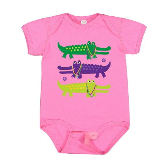Inktastic Mardi Gras Holiday Alligators Boys or Girls Baby Bodysuit