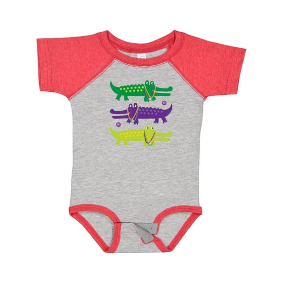 Inktastic Mardi Gras Holiday Alligators Boys or Girls Baby Bodysuit