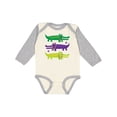 thumbnail image 1 of Inktastic Mardi Gras Holiday Alligators Boys or Girls Long Sleeve Baby Bodysuit, 1 of 5