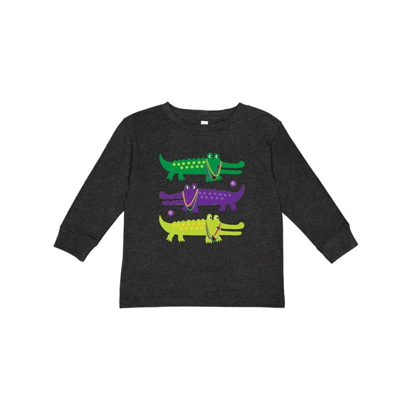 Inktastic Mardi Gras Holiday Alligators Boys or Girls Long Sleeve Toddler T-Shirt
