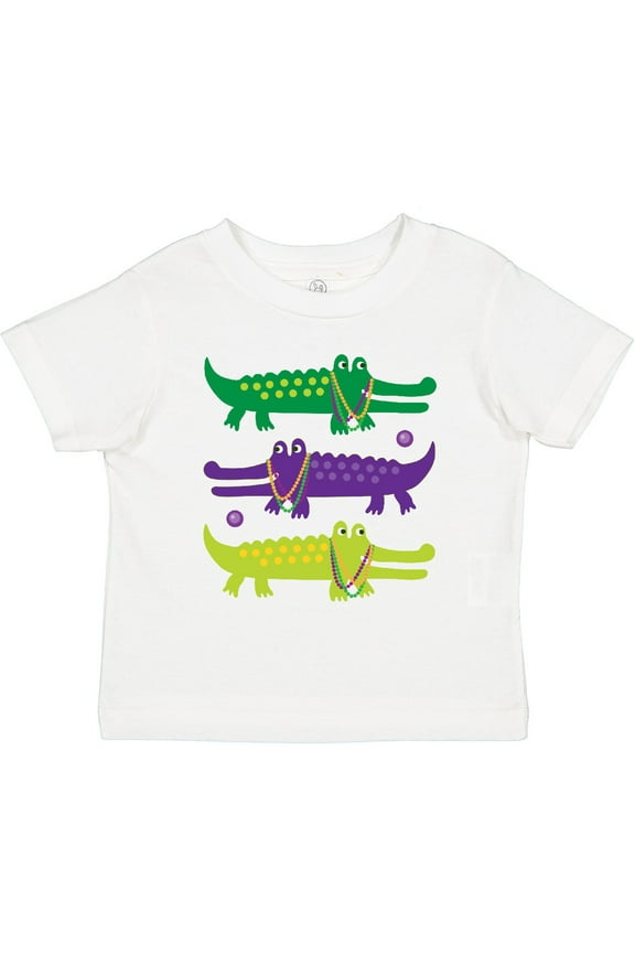 Mardi Gras Holiday Alligators Boys or Girls Toddler T-Shirt