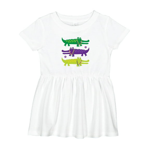 Inktastic Mardi Gras Holiday Alligators Girls Baby Dress