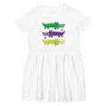 thumbnail image 1 of Inktastic Mardi Gras Holiday Alligators Girls Toddler Dress, 1 of 5