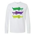 thumbnail image 1 of Inktastic Mardi Gras Holiday Alligators Long Sleeve T-Shirt, 1 of 5