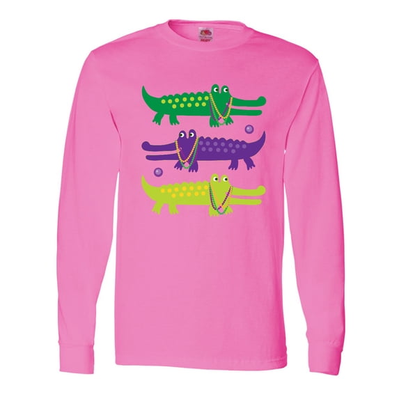 Inktastic Mardi Gras Holiday Alligators Long Sleeve T-Shirt