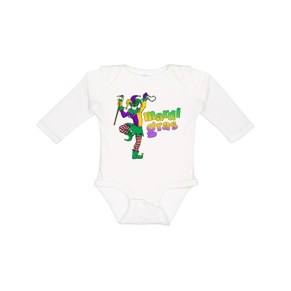 Inktastic Mardi Gras Jester Celebration Boys or Girls Long Sleeve Baby Bodysuit