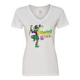thumbnail image 1 of Inktastic Mardi Gras Jester Celebration Women's V-Neck T-Shirt, 1 of 5