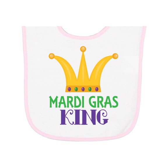 Inktastic Mardi Gras King Celebration Party Baby Terry Cloth Bib